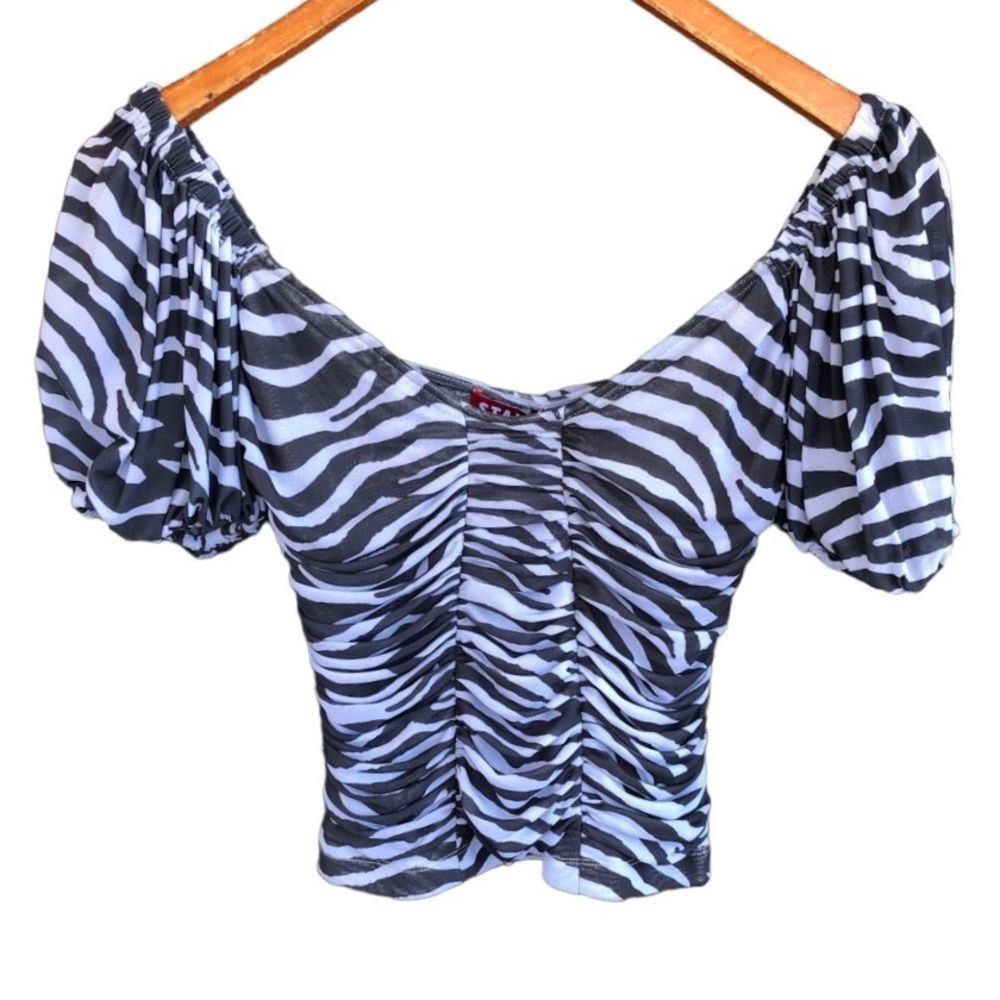 STAUD | Saint Top in Zebra Print NWT